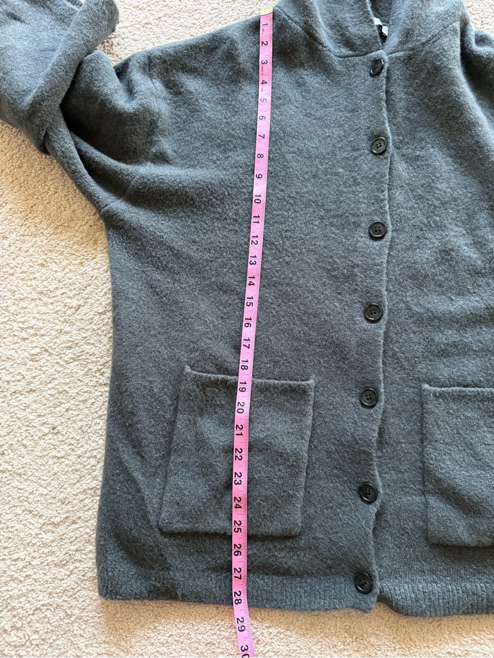 Zara Hooded Button Cardigan in Dark Gray - Picture 11 of 12